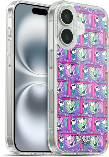 Vista 84 de Head Case Designs Funda de gel suave con licencia oficial de Peanuts Tropical Surf Snoopy Aloha Disco compatible con Apple iPhone 13 Mini Surf