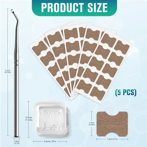 Vista 7 de FERYES Juego de corrector de uñas encarnadas, herramienta profesional de pedicura, 40 tiras alisadoras de uñas encarnadas sin dolor, 50 parches