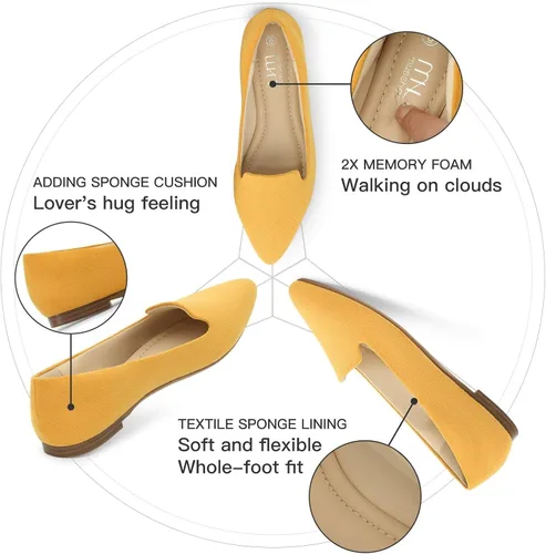 Vista 3 de MUSSHOE Zapatos planos para mujer, cómodos zapatos planos para mujer