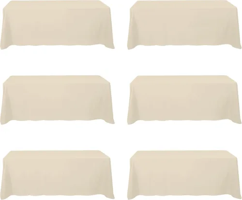 Vista 92 de BRILLMAX - Manteles para mesa rectangular de 6 pies, tela de lino de poliéster, lavable, para boda, recepción, banquete, fiesta de cumpleaños, 60 x