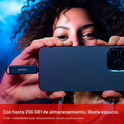 Vista 8 de SanDisk 64GB Unidad Flash para iPhone - Funciona con iPhone 15 y más nuevo (conector USB-C) y iPhone 14 y más antiguo (conector Lightning)