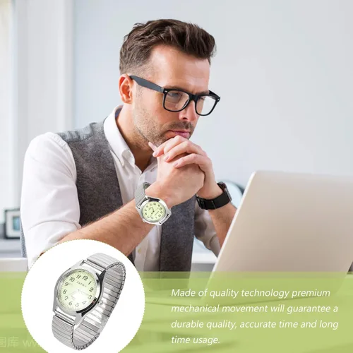 Vista 9 de Hemobllo Reloj casual digital luminoso para ancianos, banda elástica, regalo para pareja