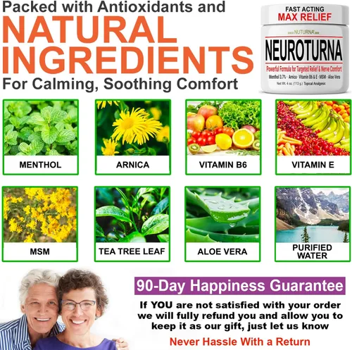 Vista 4 de Crema neuropatía nerviosa – Acción rápida para pies, manos, piernas, dedos de los pies hacia atrás, mentol, árnica, aloe vera, MSM, calmante