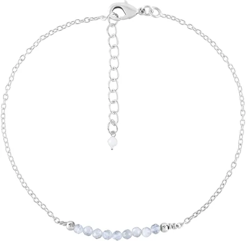 Vista 90 de YANARA Pulsera de tobillo para mujer, piedra de nacimiento natural, cuentas de piedras preciosas, tobillera delicada hecha a mano de 9 pulgadas +