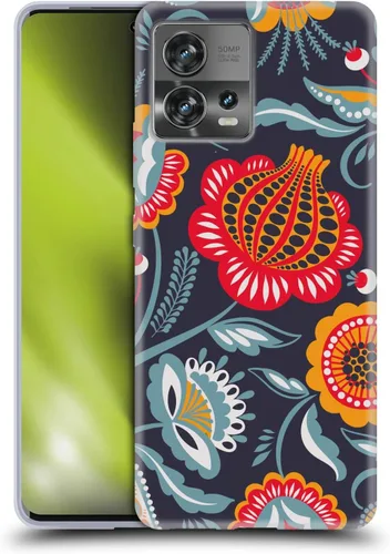 Vista 9 de Head Case Designs Officially Licensed Haroulita Blue Red Ethnic Pattern Soft Gel Case Compatible with Motorola Moto Edge 30 Fusion