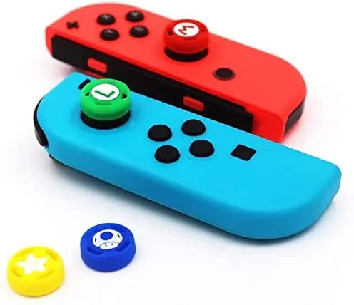Vista 6 de 4 piezas de silicona para joystick de pulgar para Nintendo Switch Joy-Con ControllerSwitch OLEDSwitch Lite edición limitada