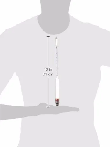 Vista 3 de Hydrometer 0-200 Proof & Tralle Alcohol Meter - Juego de destilación con caja y tarro de prueba de licor a prueba de alcohol alcohol Moonshine
