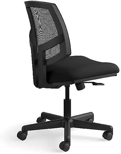 Vista 4 de HON Volt H5713 - Silla tapizada para computadora con respaldo de malla, para escritorio de oficina, color negro