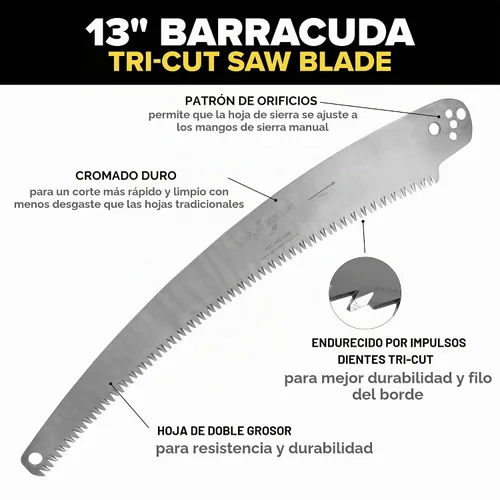 Vista 3 de Jameson SB-13TE Hoja de Repuesto Barracuda de 13 Pulgadas Tri-Cut para Sierras de Pértiga y de Mano