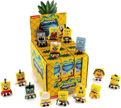 Vista 2 de Kidrobot Bob Esponja Cuadrados Muchas Caras Caja Ciega Figura