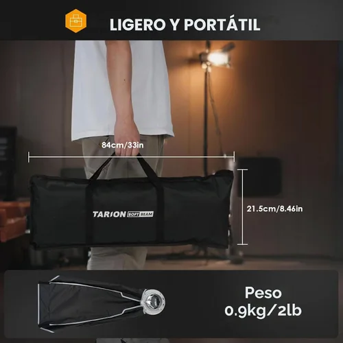 Vista 6 de TARION Softbeam SQ-30120F - Tira de montaje Bowens de liberación rápida