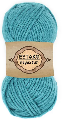 Vista 20 de Estako Megastar, 3.52 Oz (100g) de hilo de acrílico 75% y lana 25%, suave, peso grueso voluminoso #5 para crochet y tejer 120 yardas (110m)