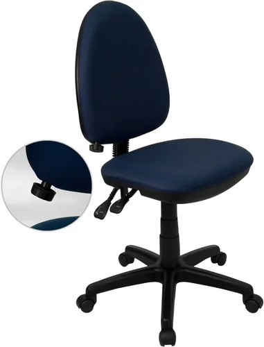 Vista 9 de Flash Furniture Silla de oficina ergonómica giratoria multifunción de tela burdeos con soporte lumbar ajustable Borgoña
