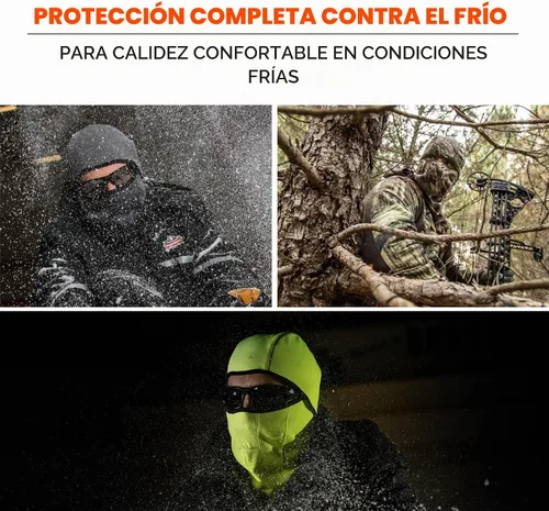 Vista 2 de Pasamontañas con bisagras resistentes al viento Ergodyne N-Ferno 6823, negro