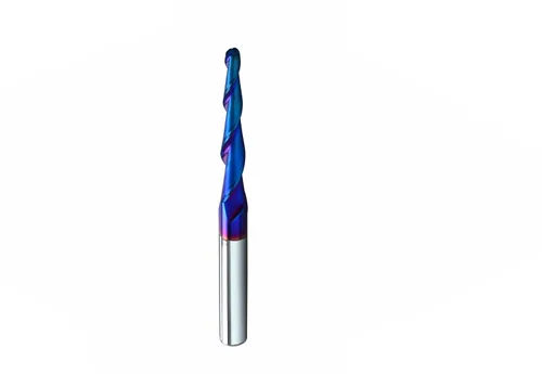 Vista 7 de Nariz esférica Cortador de fresado de extremo de 0.1 grados Fresas de enrutador CNC Herramienta de fresado en espiral con revestimiento nano azul