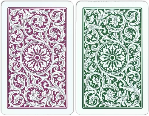Vista 3 de Copag 1546 Diseño 100% Plástico Cartas de Juego, Tamaño Bridge (Estrecho) Verde/Burdeos (Índice Jumbo, 1 Juego)