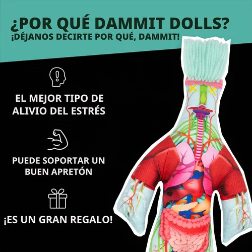 Vista 3 de Dammit Doll - Edición limitada - Muñeca Dammit Anatomy - Alivio del estrés, regalo de broma