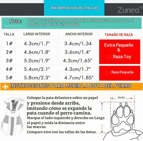 Vista 6 de Zunea Zapatos para perros pequeños para pavimento caliente, botas de verano Azul / Patchwork