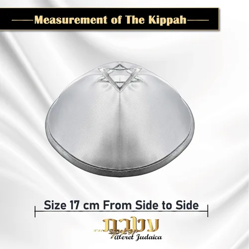 Vista 3 de Ateret Judaica Kippah-Yarmulke - Gorro de satén para hombres y niños, paquete de 40 unidades, tamaño 7.5in con estrella de David, sombrero de Yamaka