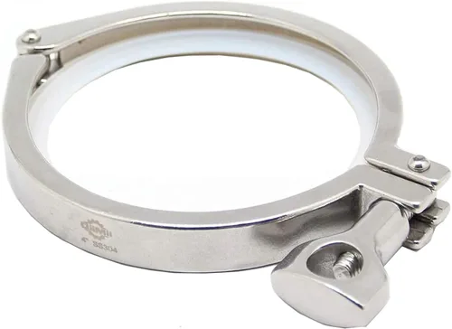 Vista 10 de Acero inoxidable 304 Single Pin Heavy Duty Tri Clamp con tuerca de ala para virola TC 1.5 "con 1 unid junta de silicona