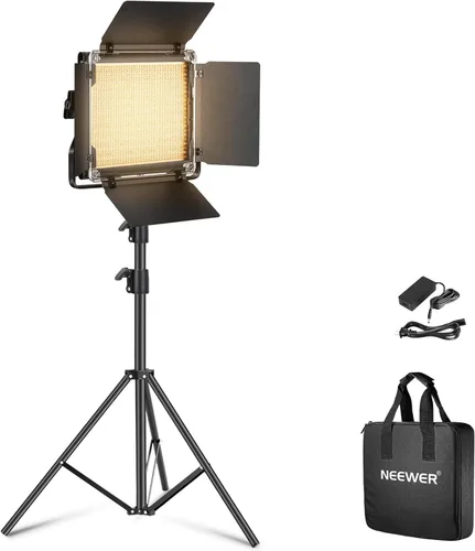 Vista 10 de NEEWER Paquete de 2 luces LED de video RGB1200 con control de aplicación/2.4G, kit de iluminación clave con soportes de trípode y bolsa