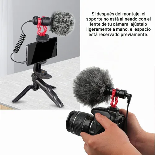 Vista 4 de Soporte de choque para micrófono de video externo LUORNG 2 piezas en cámara micrófono soporte de montaje con zapata fría de 1/4 pulgadas para RODE