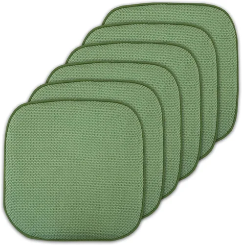Vista 55 de Sweet Home Collection Cojines de espuma viscoelástica para silla, antideslizantes, diseño de panal de abeja, 16 x 16 pulgadas, paquete de 2