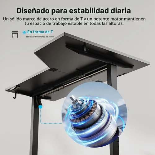Vista 5 de Agilestic - Escritorio Eléctrico de Pie, Escritorio Ajustable en Altura de 55 Pulgadas en Forma de L, Escritorio para Sentarse y Pararse