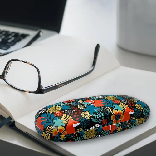 Vista 6 de molshine Estuche rígido de piel sintética para gafas, estuche portátil de viaje para hombres, mujeres, niñas, viajes, estudio, trabajo