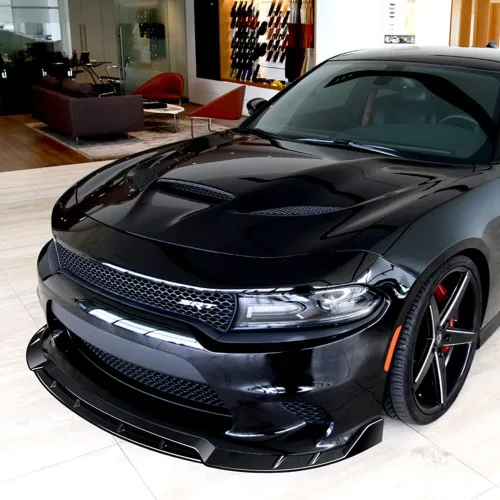 Vista 5 de 4 piezas de parachoques delantero compatible con Dodge Charger SRT 2015-2021, alerón de labio de parachoques delantero, kit divisor de cuerpo