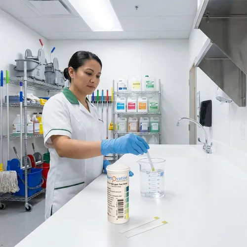 Vista 3 de Bartovation - Tiras de prueba desinfectantes de amonio cuaternario, 0-1500 ppm, paquete de 50 unidades QAC, Multi Quat, tiras de plástico