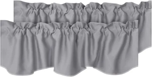 Vista 10 de H.VERSAILTEX - Cenefa de cortina opaca para ventanas de cocina, sala de estar/baño, para protección de la privacidad y decoración, con bolsillo