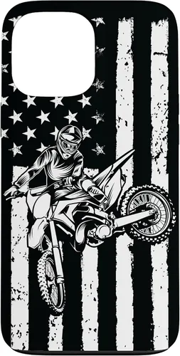 Vista 24 de Funda de motocross con bandera de Estados Unidos para iPhone 17