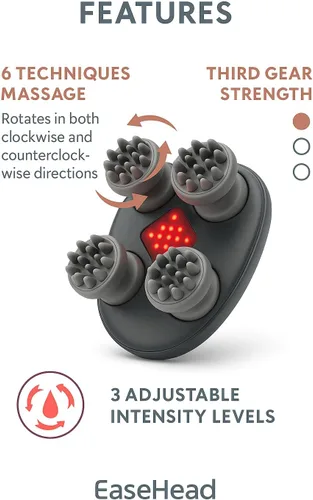 Vista 5 de Masajeador eléctrico del cuero cabelludo para el crecimiento del cabello y el alivio del estrés, regalo para mujeres, hombres, padres y mascotas