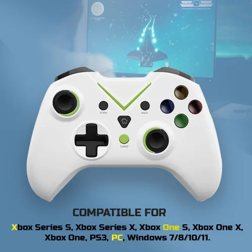 Vista 7 de DR Desings USB Wireless Controller for XBOX ONE SSeries SX Console Controller for PC Android Joystick Video Game Controllers (BLANCO)