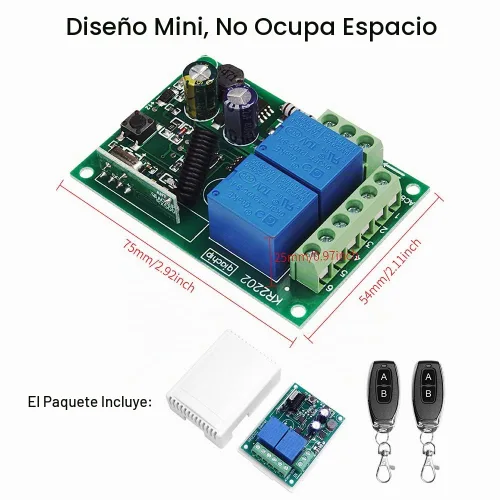 Vista 7 de AC 110V 120V 220V Control remoto inalámbrico RF interruptor de relé universal 2-Ch receptor con 2 transmisores para abridores de puertas de garaje