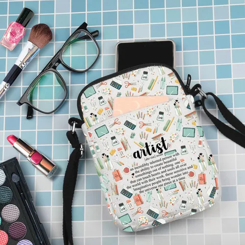 Vista 7 de G2TUP Bolsa de maquillaje Artist Definition - Bolsa de cosméticos para profesores de arte y amantes - Regalo de pintor, Definición de artista S