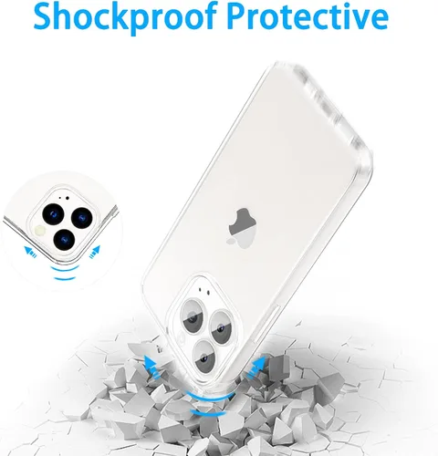 Vista 6 de JJGoo Compatible con iPhone 14 Pro, transparente, suave, a prueba de golpes, delgada, delgada, funda protectora transparente para teléfono