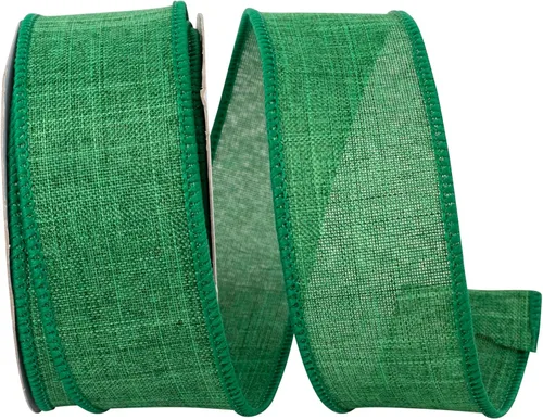 Vista 2 de Cinta Reliant Ribbon 92573W-031-09K para borde con alambre Everyday Linen Value, 1-1/2 pulgadas x 50 yardas, color negro