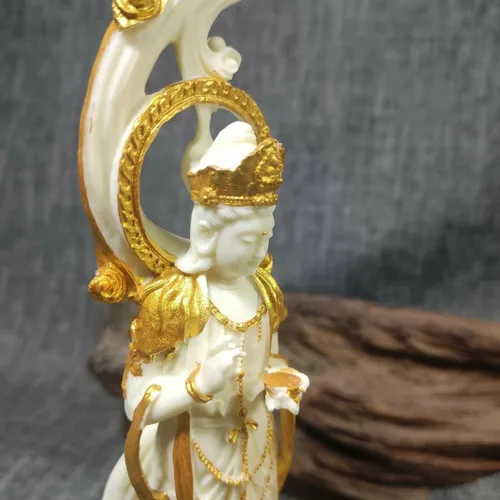 Vista 5 de Estatua de Quan Yin, estatua de la divinidad de Guan Yin Feng Shui, decoración de meditación Kuan Yin, decoración de oficina en casa