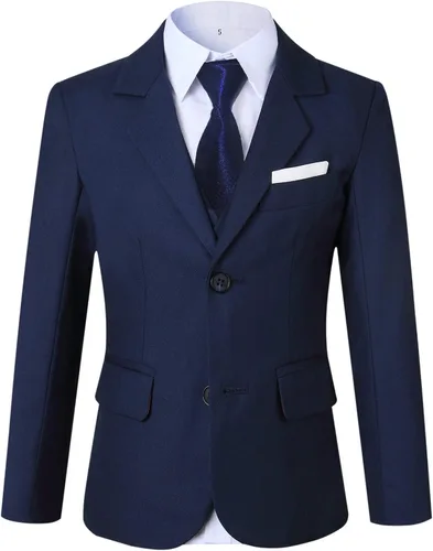 Vista 3 de Flyme Niños Pequeños Trajes Niños conjunto ajustado, Chaleco Blazer Pantalones