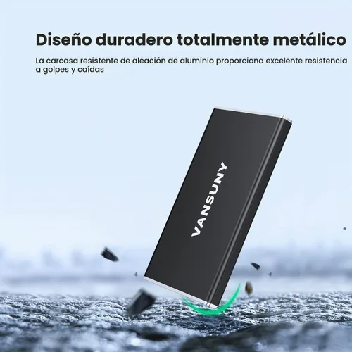 Vista 4 de Vansuny SSD externo portátil de 250 GB, USB 3.1 Gen2 430MB/s de transferencia de datos de alta velocidad, USB C Mini unidad de estado sólido externa