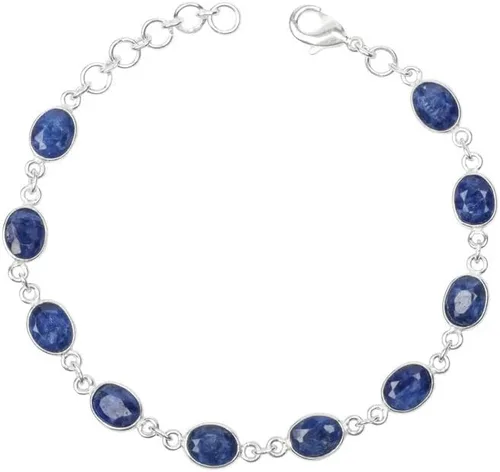 Vista 2 de Pulsera de piedras preciosas, pulsera ajustable de enlace, superposición de plata, joyería hecha a mano, bisel, regalo para ella, regalo de Navidad