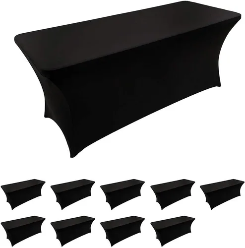 Vista 104 de LZY Cubierta de Mesa Elástica Ajustable de Spandex para Mesa Plegable de 6 pies, 4 pies o 8 pies, Mantel de Cóctel Rectangular, Perfecto para Champn