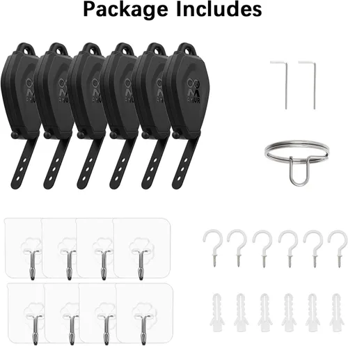 Vista 4 de AMVR Versión profesional Sistema de gestión de cables VR, 6 paquetes de sistema de polea de techo para Oculus QuestQuest 2RiftRift SÍndice