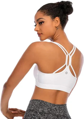 Vista 6 de RUNNING GIRL - Brasier deportivo con tirantes cruzados a la espalda soporte medio ideal para yoga con copas extraíbles