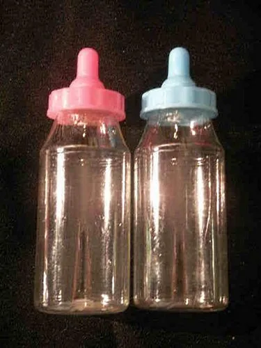 Vista 2 de 12 biberones rellenables para baby shower favor 4.5" de alto - rosa