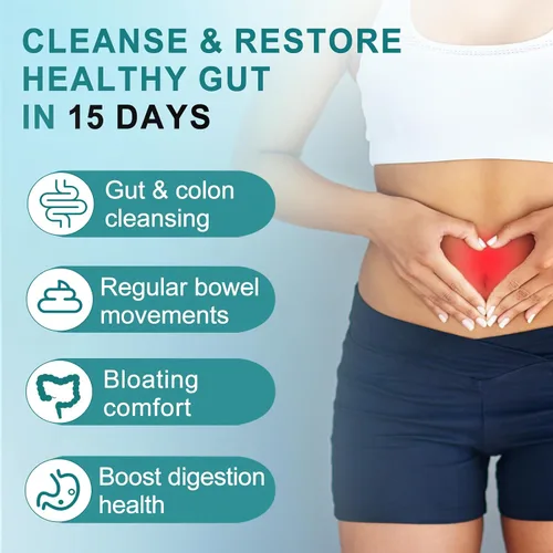 Vista 2 de Limpieza de 15 días, apoyo intestinal y del colon, desintoxicación avanzada de 15 días para intestino y colon para mujeres y hombres con senna