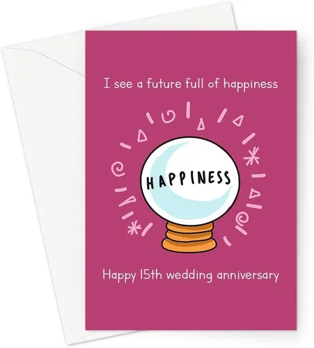 Vista 7 de After 15 Years Together One Thing is Crystal Clear Tarjeta de felicitación de boda Tarjeta de aniversario de boda del 15 ° aniversario de boda