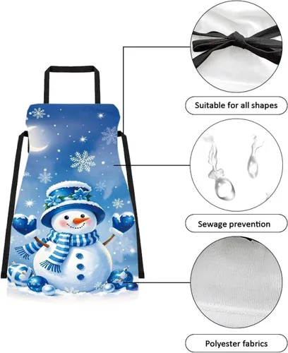 Vista 65 de Dreaweet Delantal de cocina unisex con cuello ajustable de Navidad